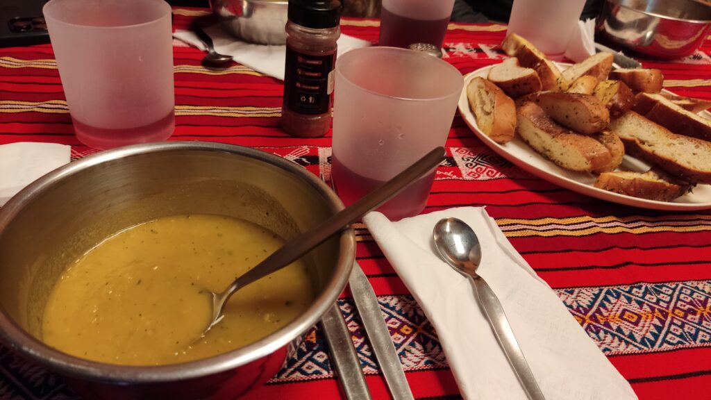 comida camino Inca, Peru