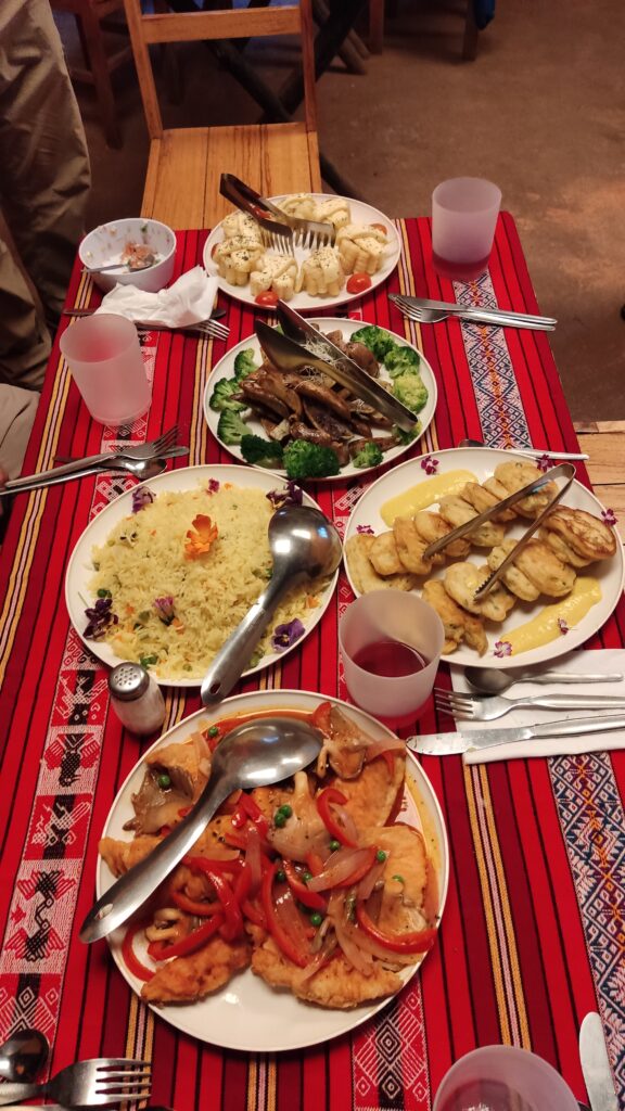 comida camino Inca, Peru